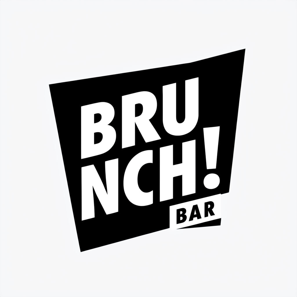 Bold Minimalist Brunch Bar Logo on White Background