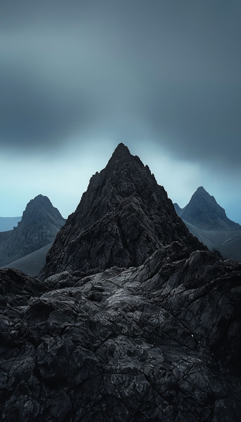 Rugged Mountain Landscape Under Overcast Sky Mobile Wallpaper