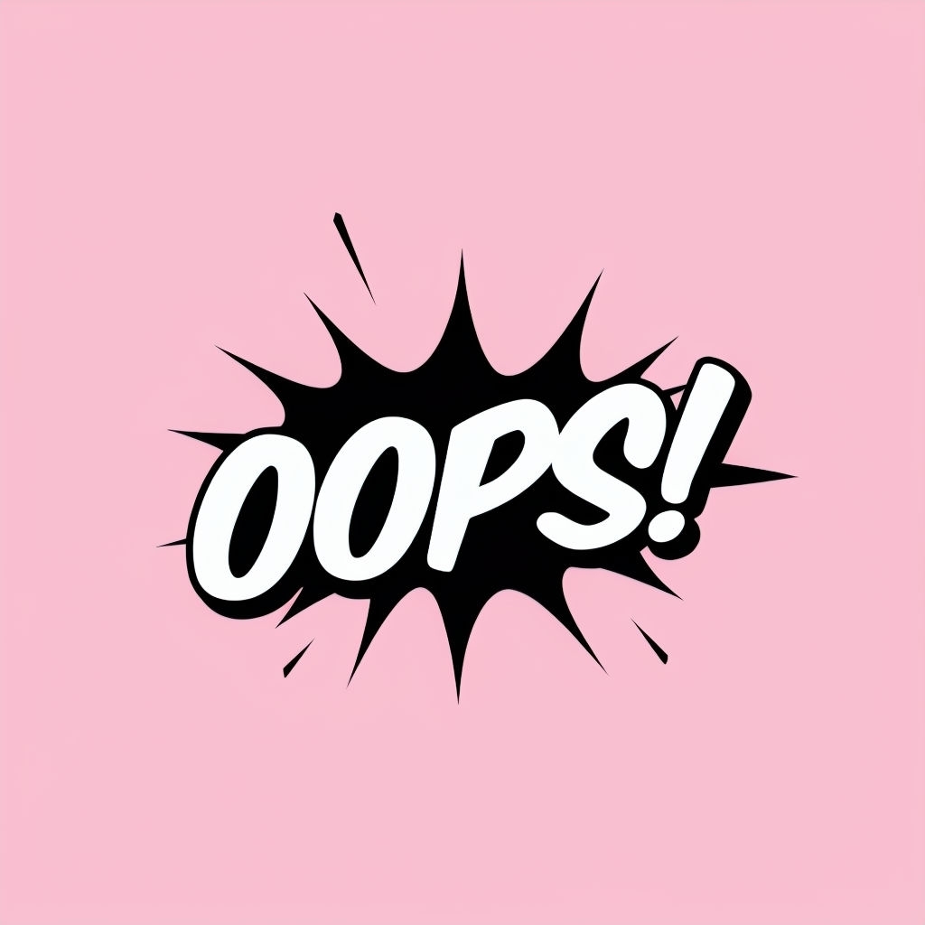 Bold OOPS! Comic Style Graphic Design on Light Pink T-Shirt
