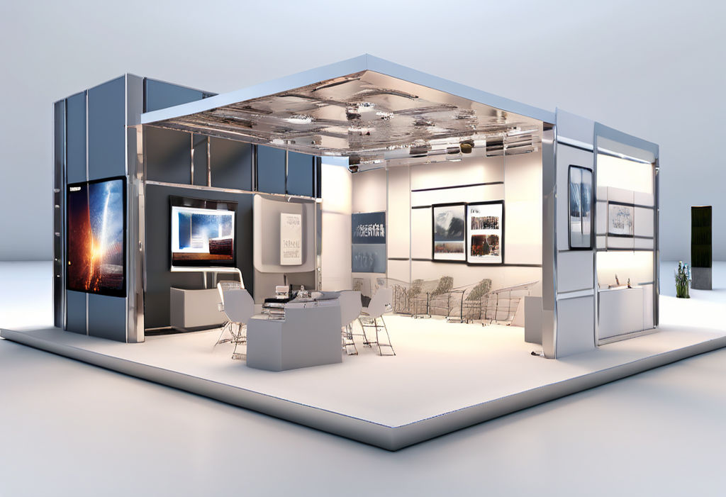 Steel frame exhibition booth designed in an accordion style by 김민주/IT융합