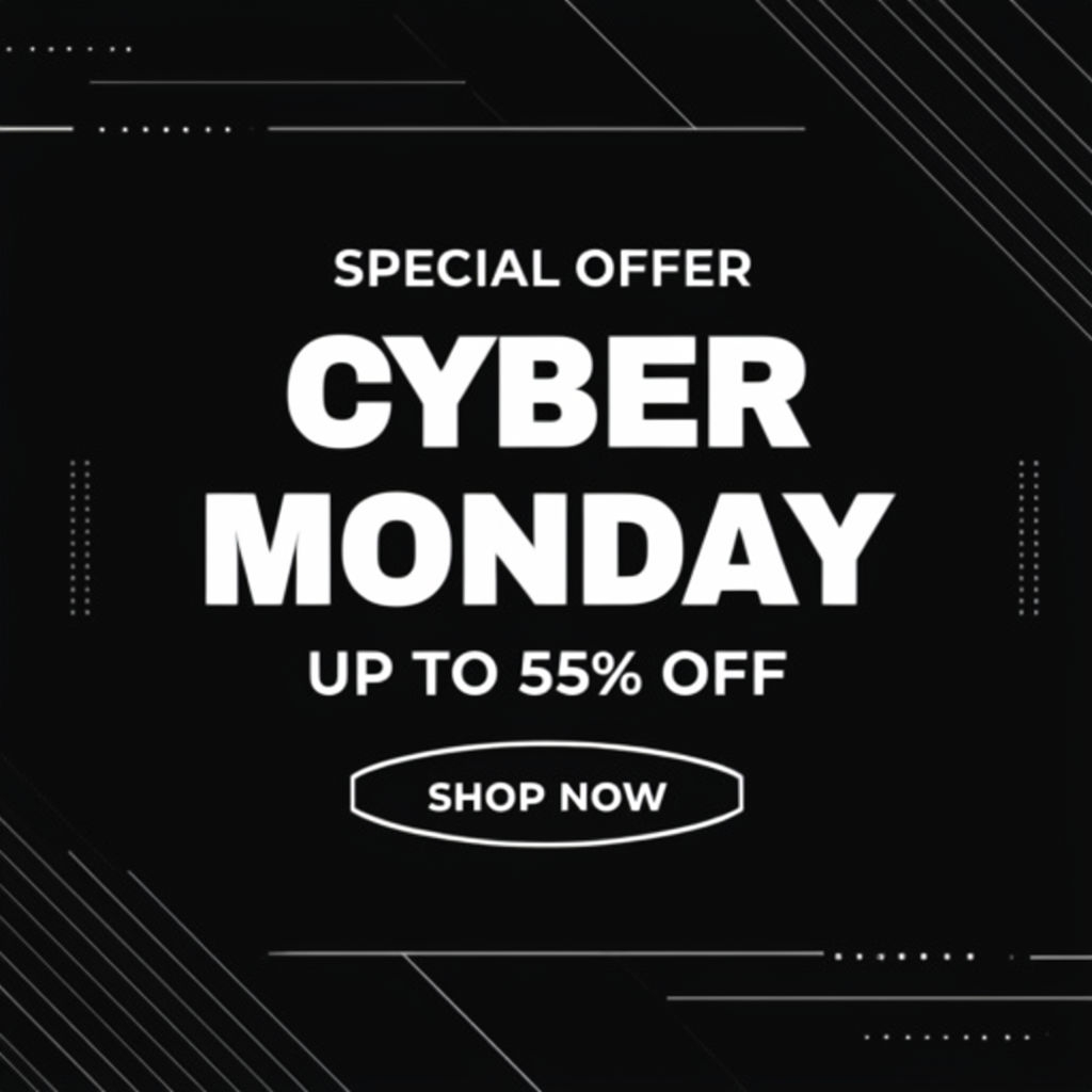 Modern Minimalist Cyber Monday Promotion Banner Design Social Media Post