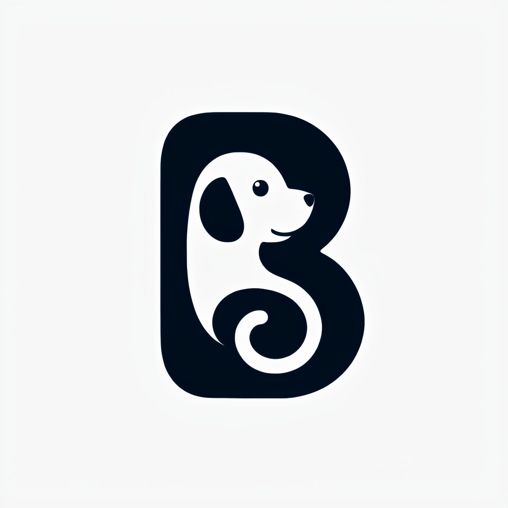 Playful Navy Blue Letter B Dog Logo Design - Playground