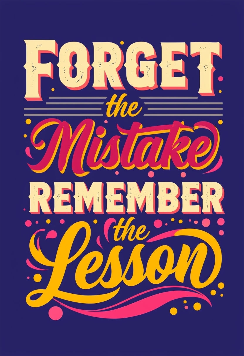 Forget the Mistake Remember the Lesson Motivational Poster