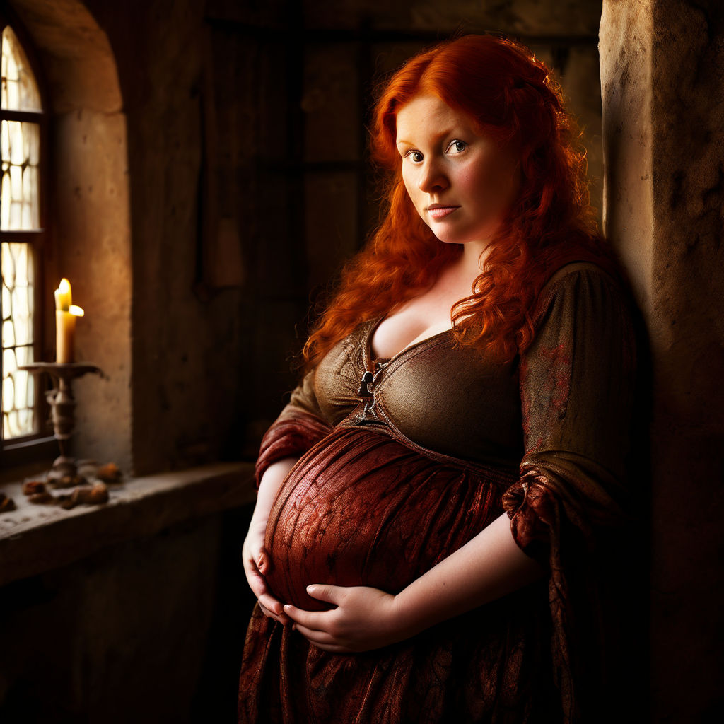 pregnant Caucasian Redhead