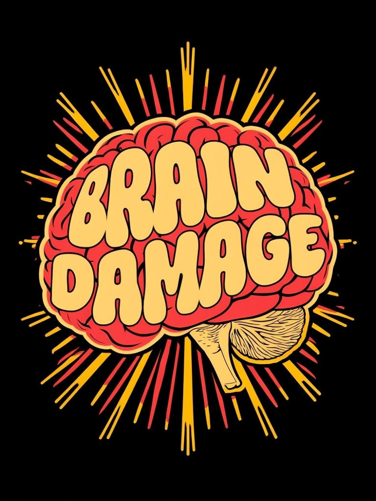 Bold Brain Damage Retro Comic Art T-Shirt