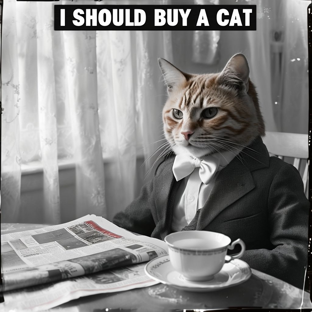 Business Cat Meme Image | Stable Diffusion Online, image size:1024x1024