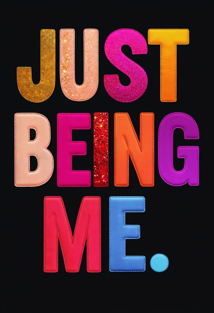 Vibrant Just Being Me Colorful Text Art Poster