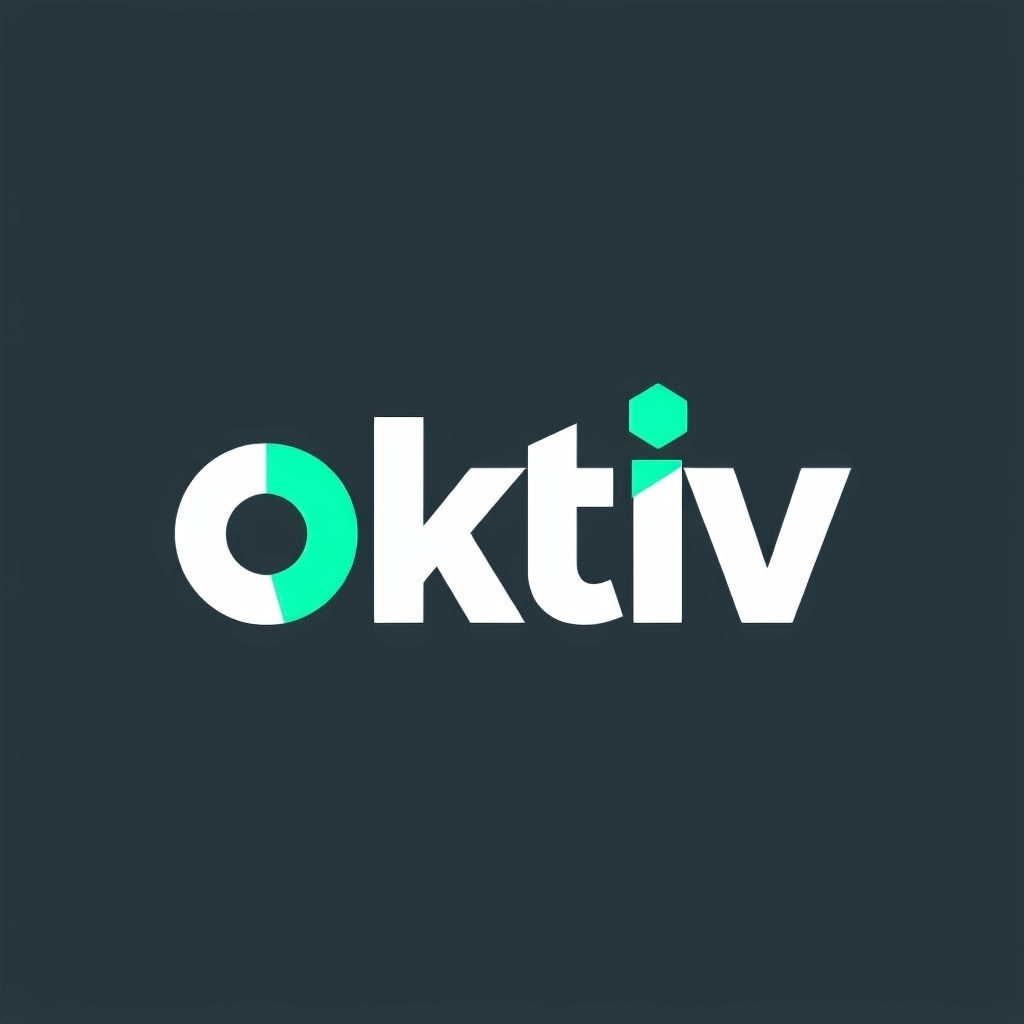 Modern Minimalistic Oktiv Logo Design on Dark Background