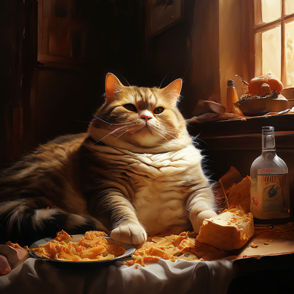 A plump feline lounging languidly by Alexander Rosendahl Rasmussen ...