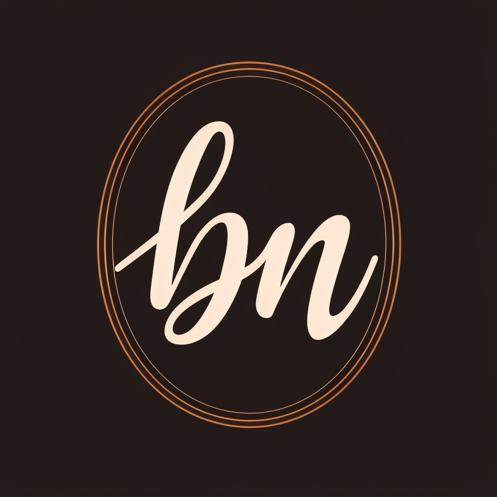 Elegant Cream and Copper 'bn' Minimalist Logo Design