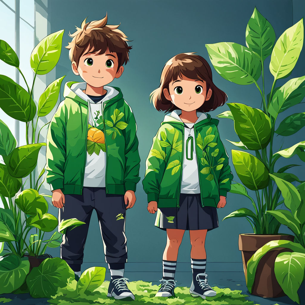 Animated Kids wearing clothes from plants by E Ghonemi - Playground