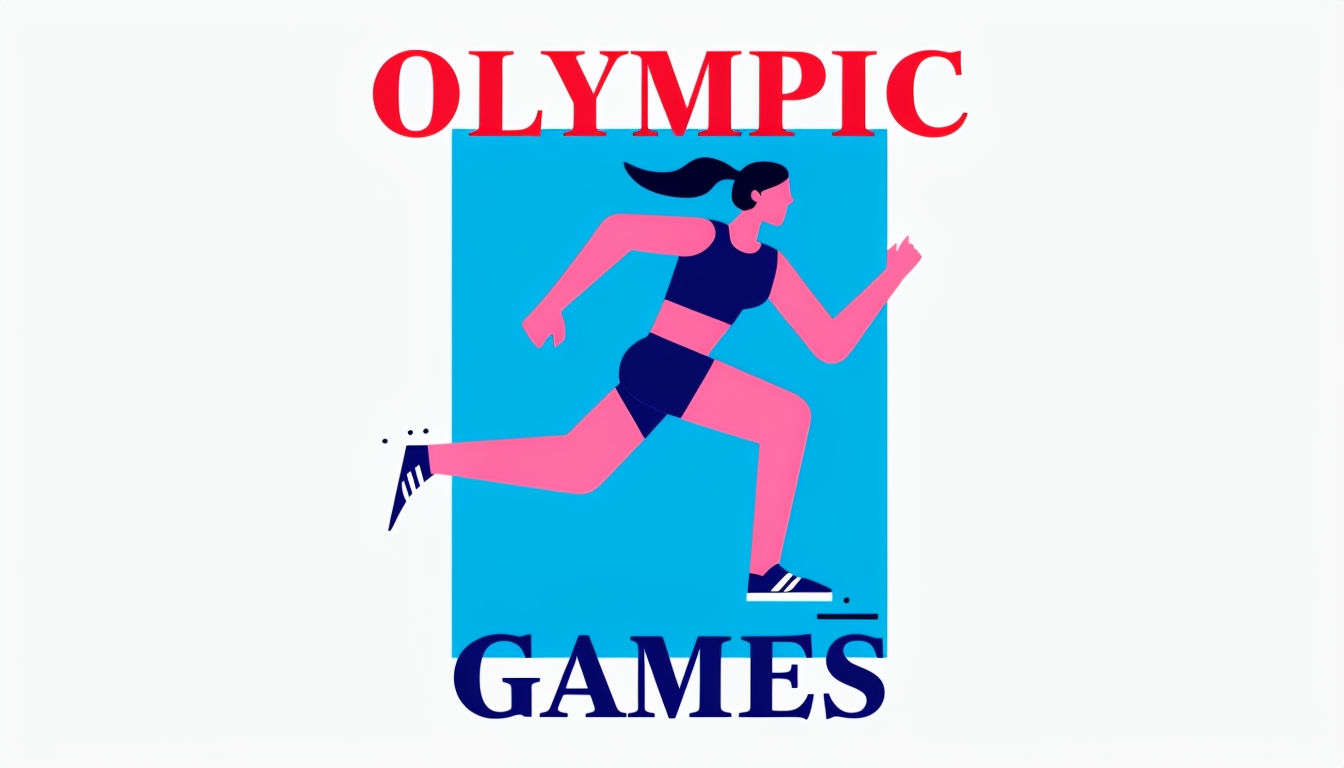 Dynamic Female Athlete Sprinting Olympic Games Poster