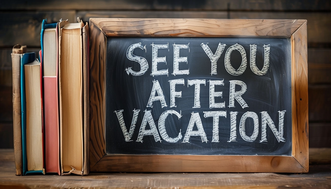 "Chalkboard Message 'See You After Vacation' Rustic Poster"