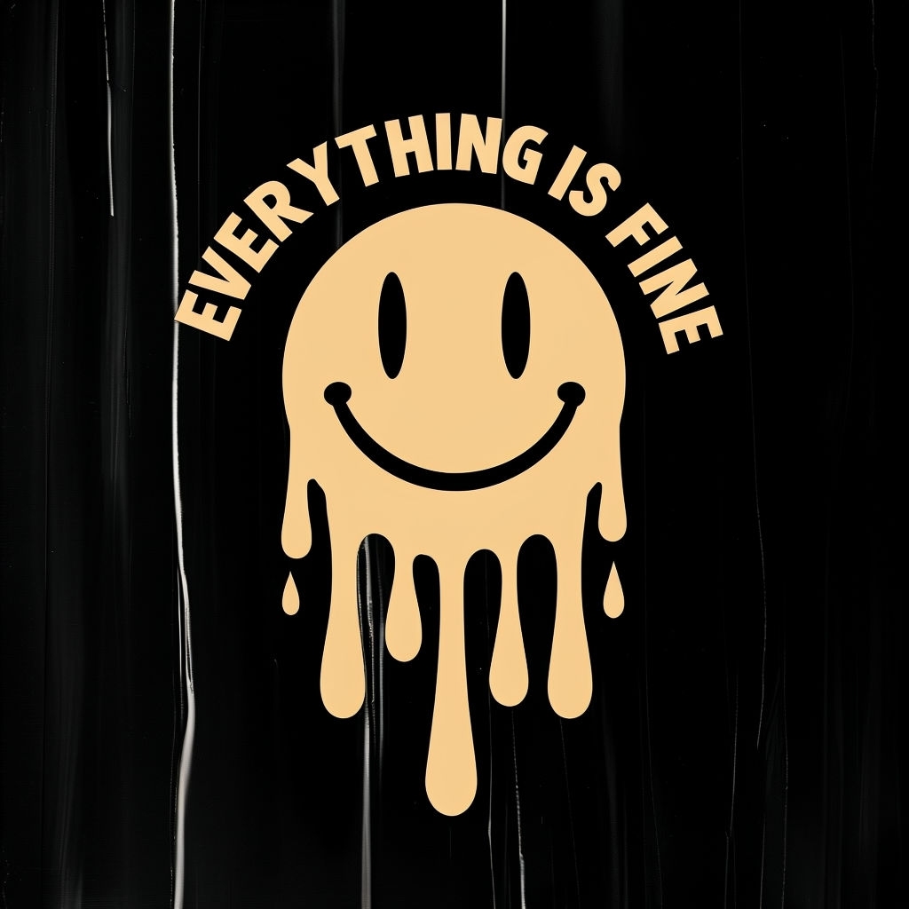 Eerie Minimalist Smiley Face with Dripping Effect Poster
