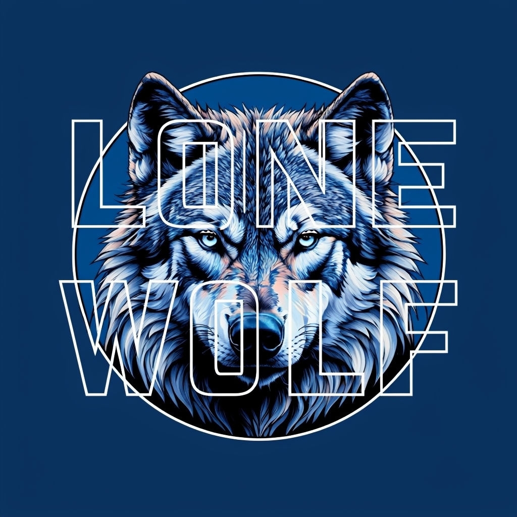 Lone Wolf Fierce Close-Up Graphic T-Shirt Design