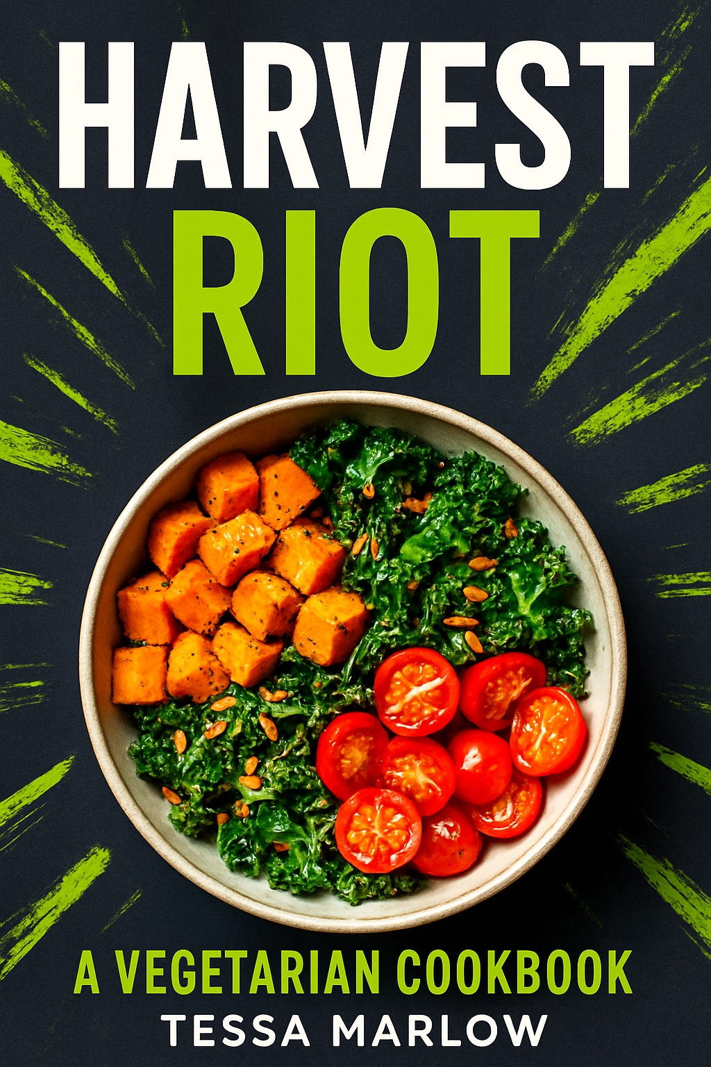 Vibrant Harvest Riot Vegetarian Cookbook EBook Cover Design