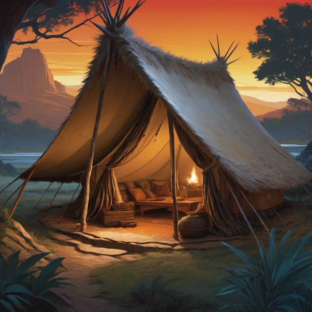 Prehistoric tent from animal skin by Brandy Versoulen - Playground