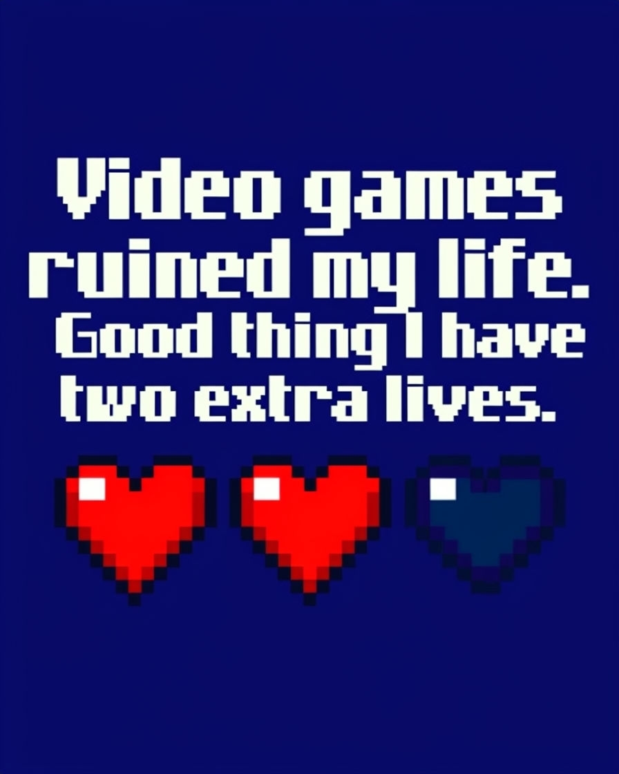 Video Games Ruined My Life Humorous Pixel Art T-Shirt