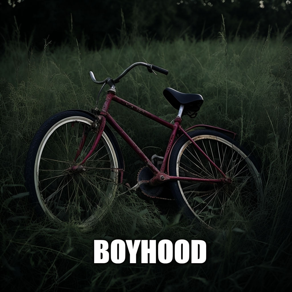 Nostalgic Vintage Broken Bicycle in Grassy Field Album Cover