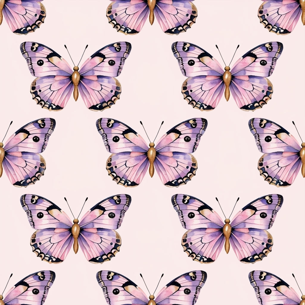 Pastel Butterflies Watercolor Seamless Pattern Design