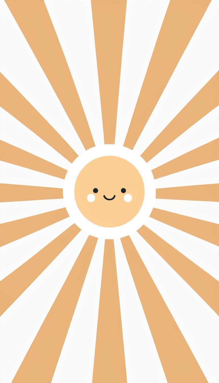 Cheerful Minimalist Sun Face Illustration Phone Case Cover