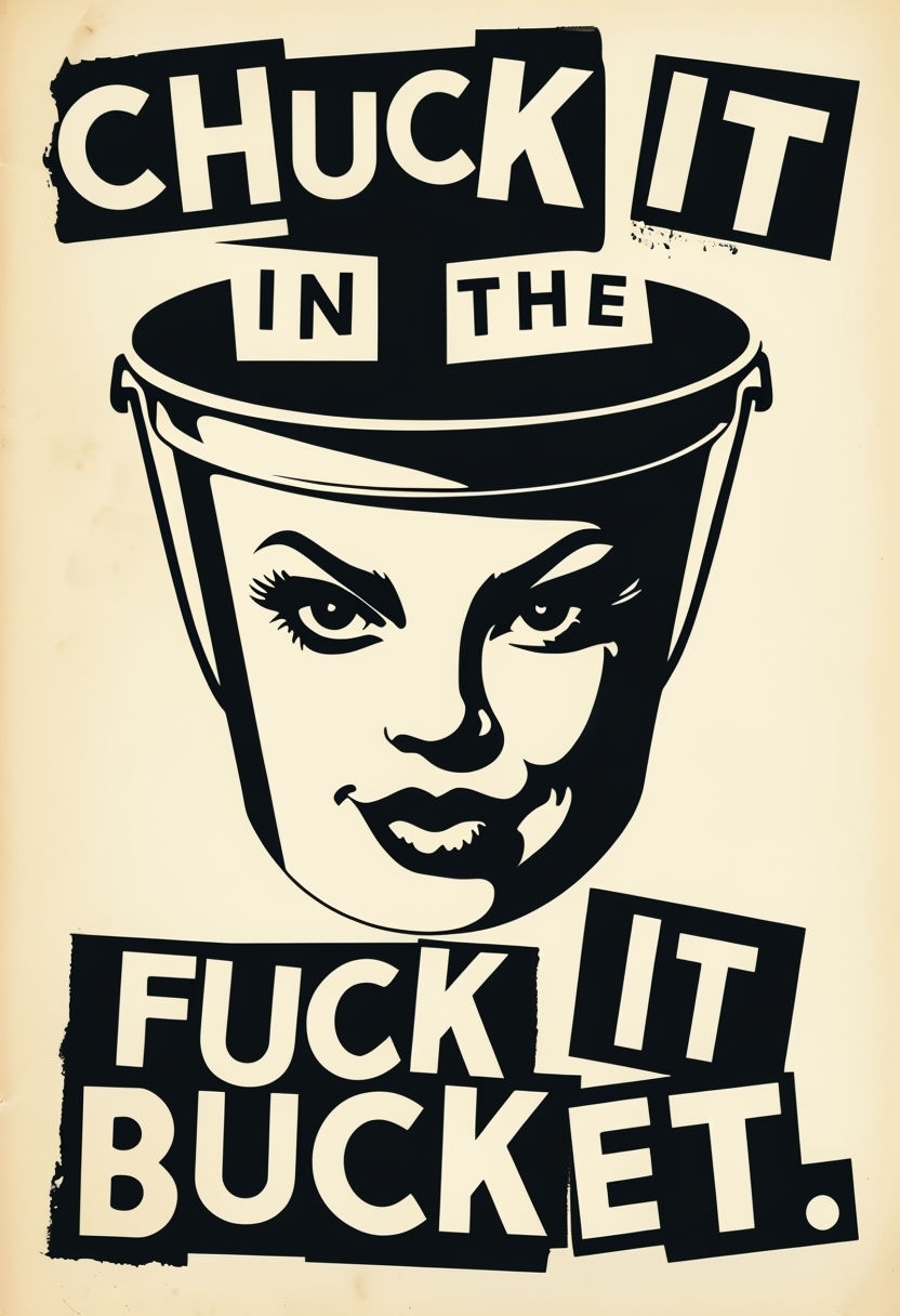 Fierce Empowering Chuck It Fuck It Bucket Grunge Style Poster