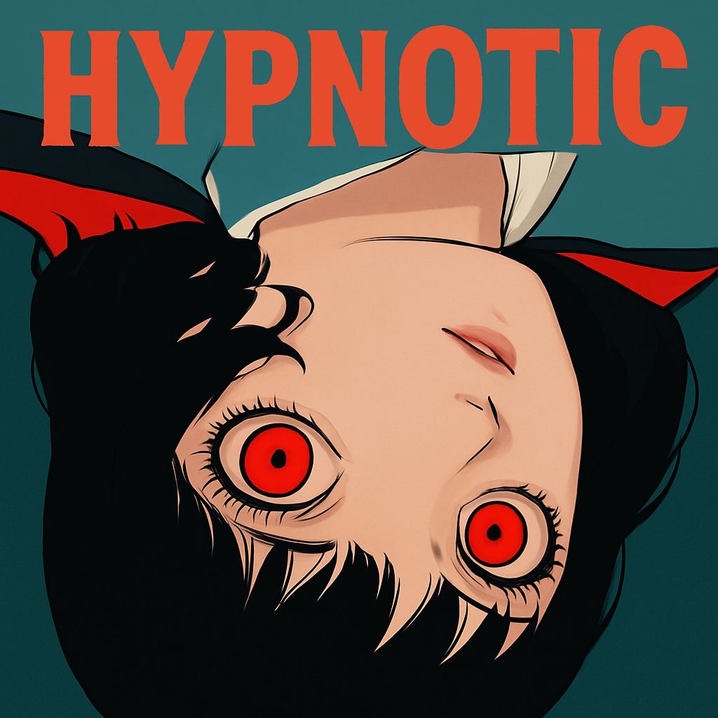 Hypnotic Anime Character Illustration with Bold Colors Spotify Album Cover