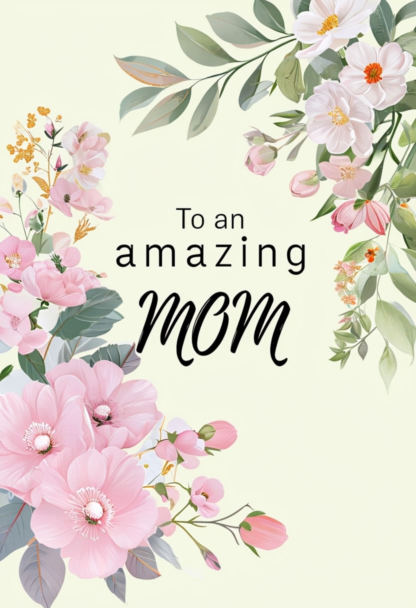 Elegant Floral Mother's Day Card with Heartfelt Message Invite