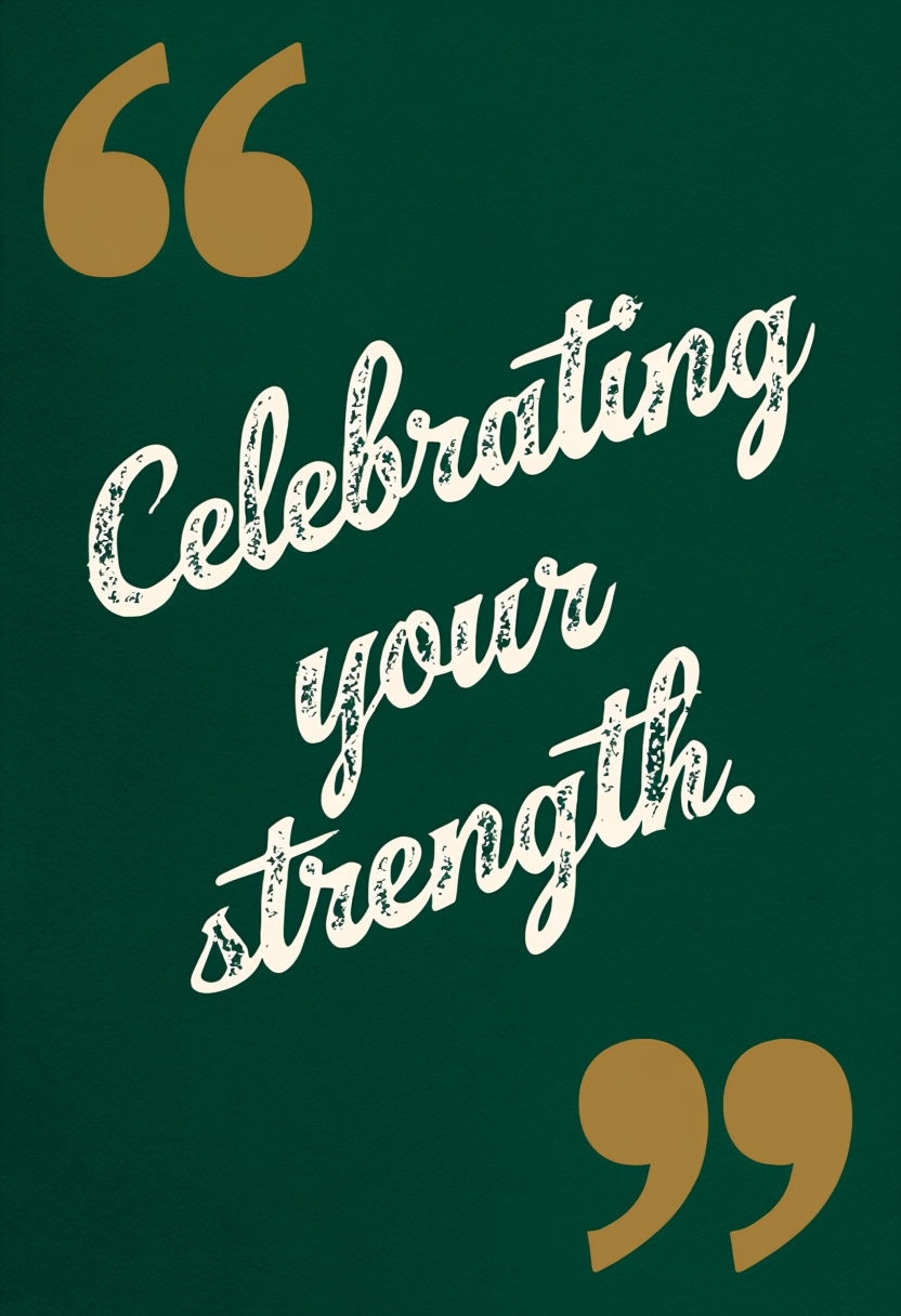 Celebrating Your Strength Elegant Calligraphy Card Design