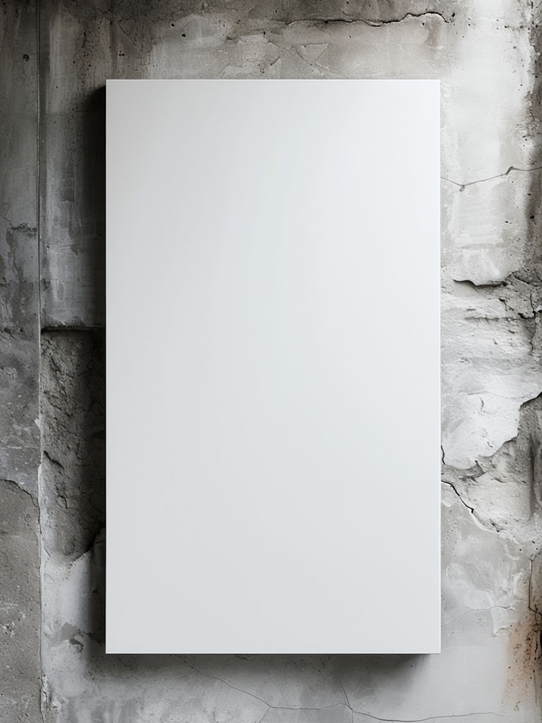 Minimalist White Canvas Against Textured Concrete Wall Mockup