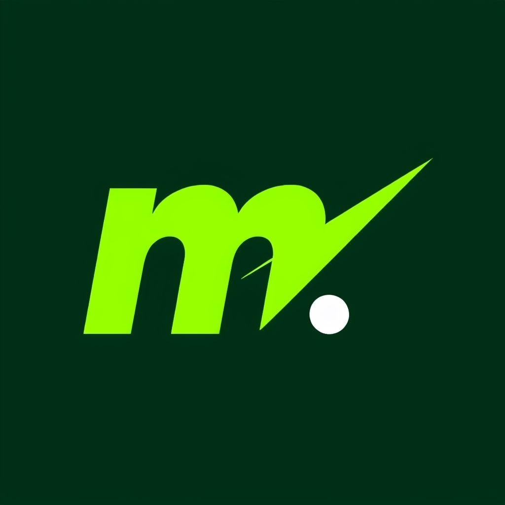 Modern Minimalist Lime Green Letter M Logo Design