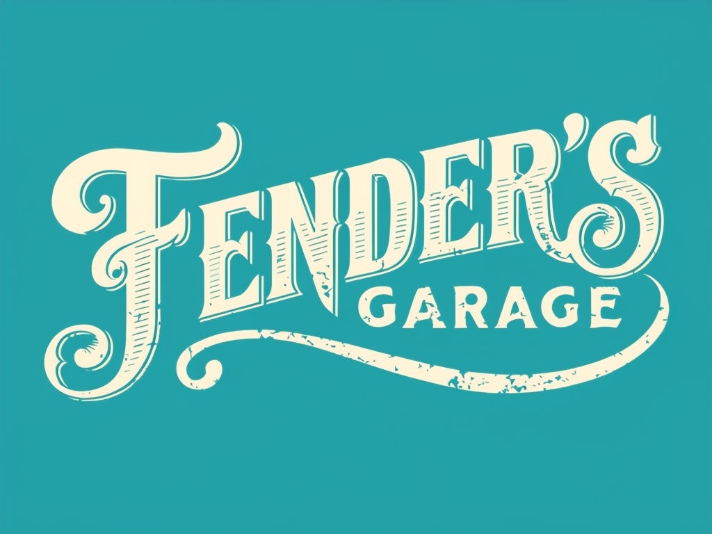 Vintage Fender's Garage Logo Design T-Shirt