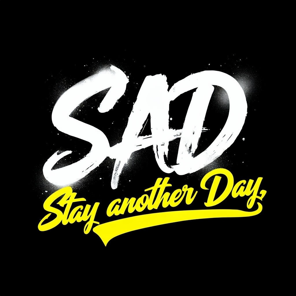 Bold SAD Stay Another Day Motivational T-Shirt