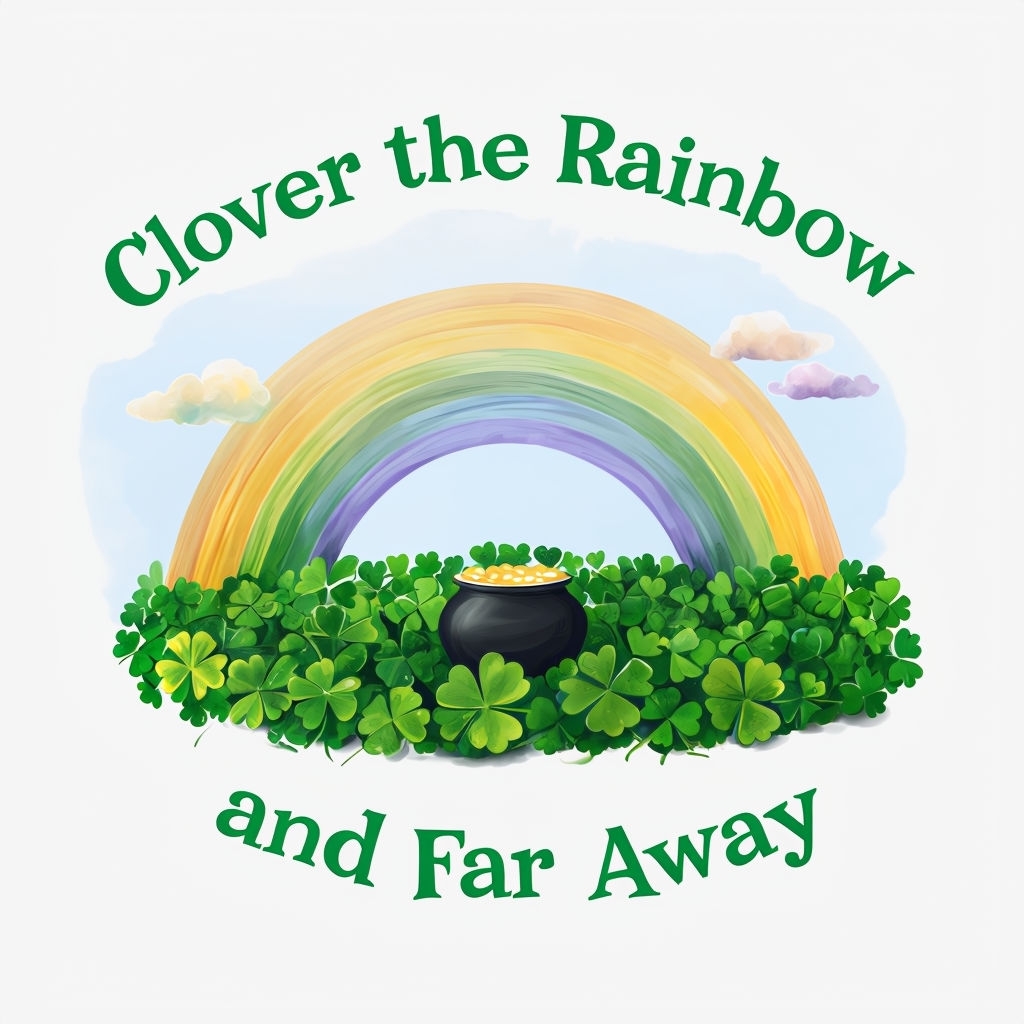 Whimsical Rainbow and Shamrocks Design for Clover Mug