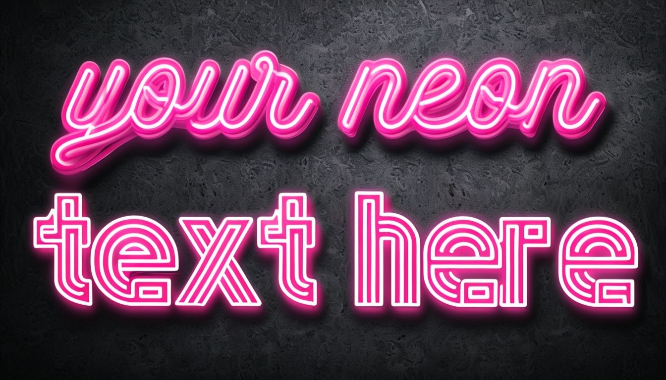 Vibrant Neon Custom Text Illustration Poster