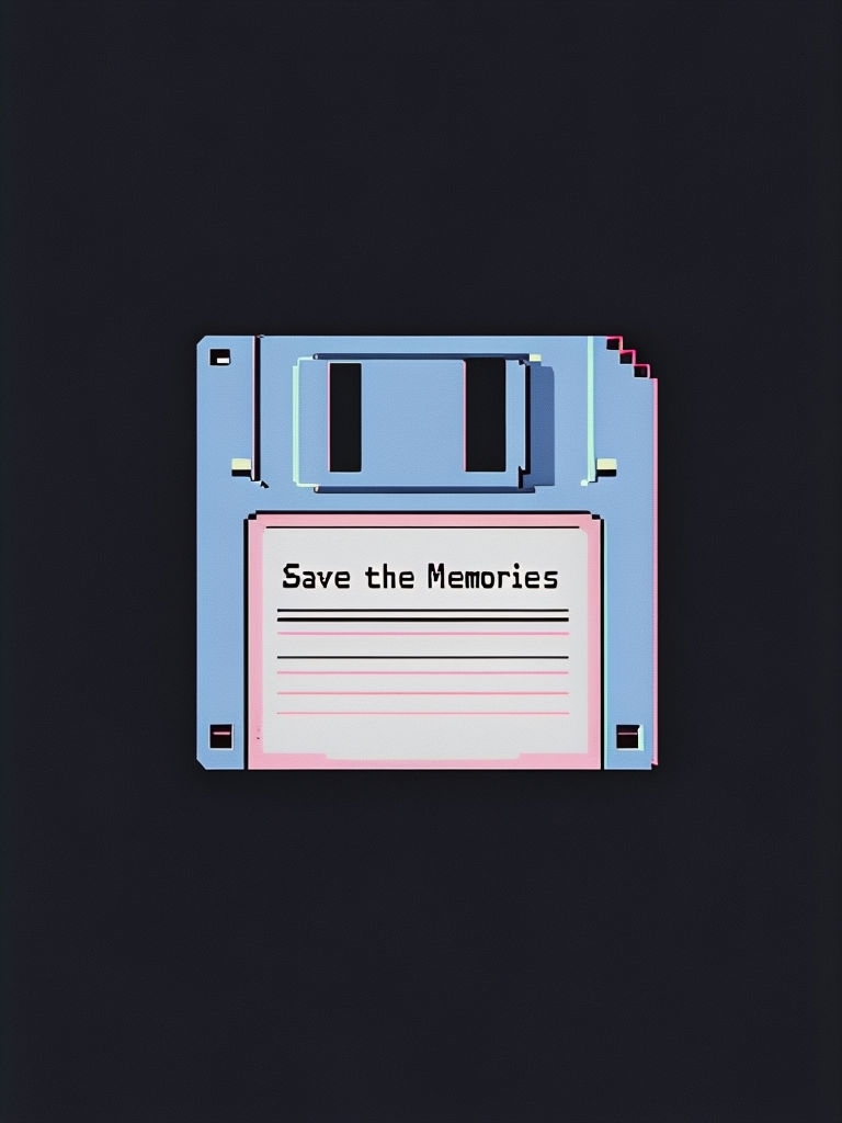 Pixelated Floppy Disk Save the Memories Retro T-Shirt