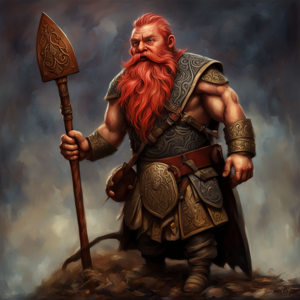 Digital painting of a diminutive dwarf with light black skin... by ...