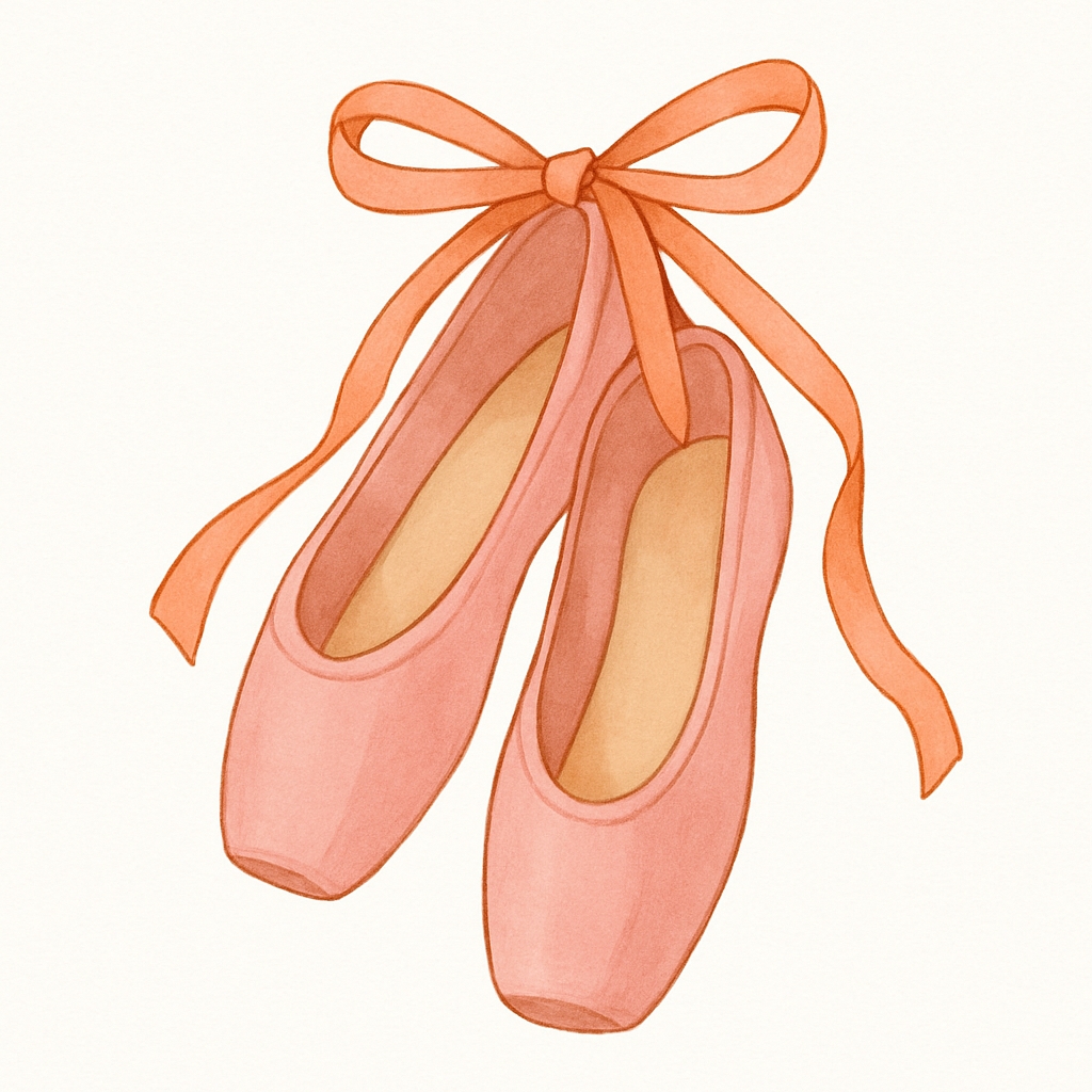 Light Pink Ballet Shoes Watercolor Illustration Sticker