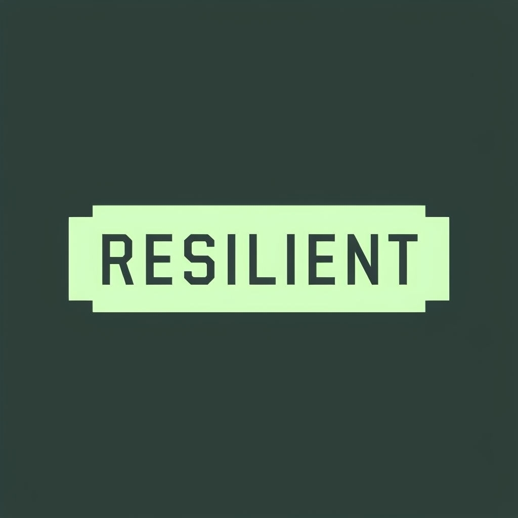 Modern Minimalist RESILIENT Text Logo on Forest Green Background