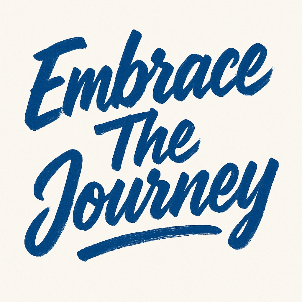 Embrace The Journey Motivational Typography Mug