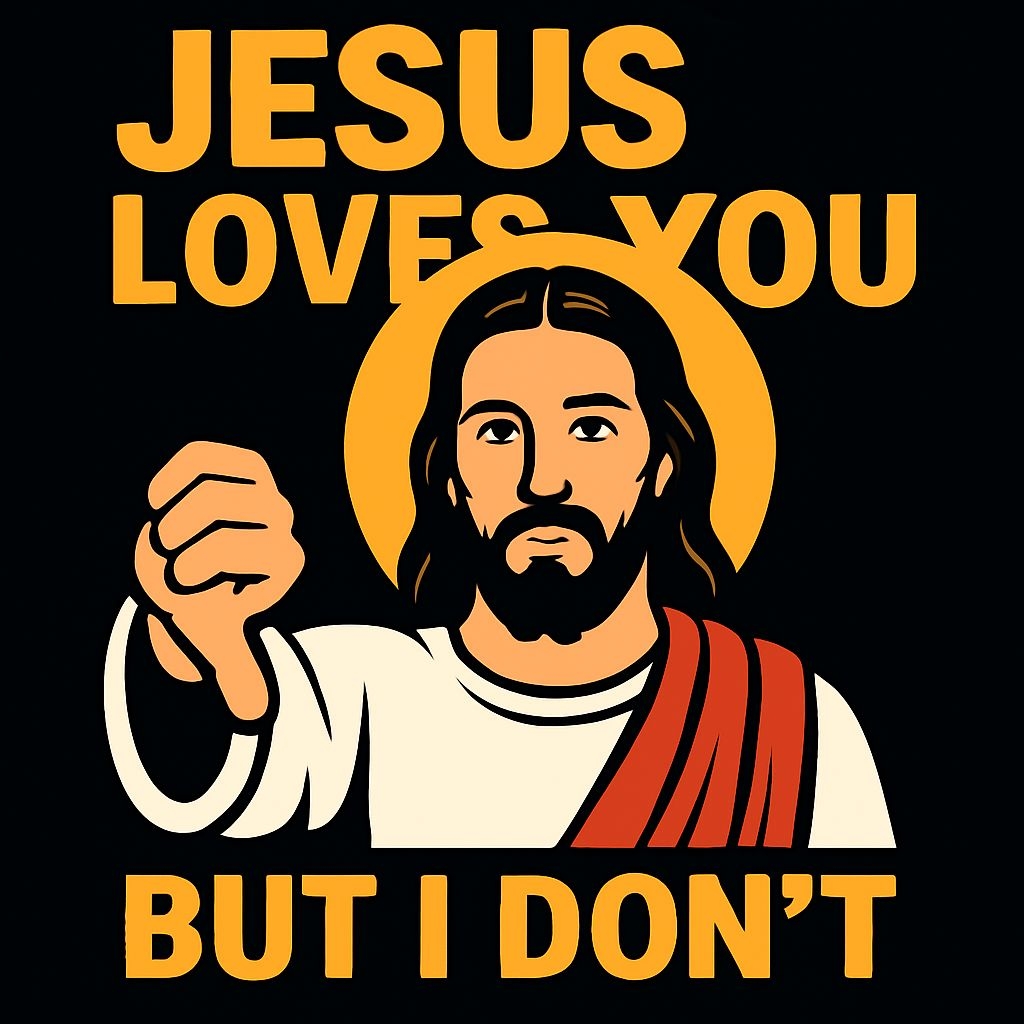 Humorous Jesus Loves You But I Don't Cartoon T-Shirt