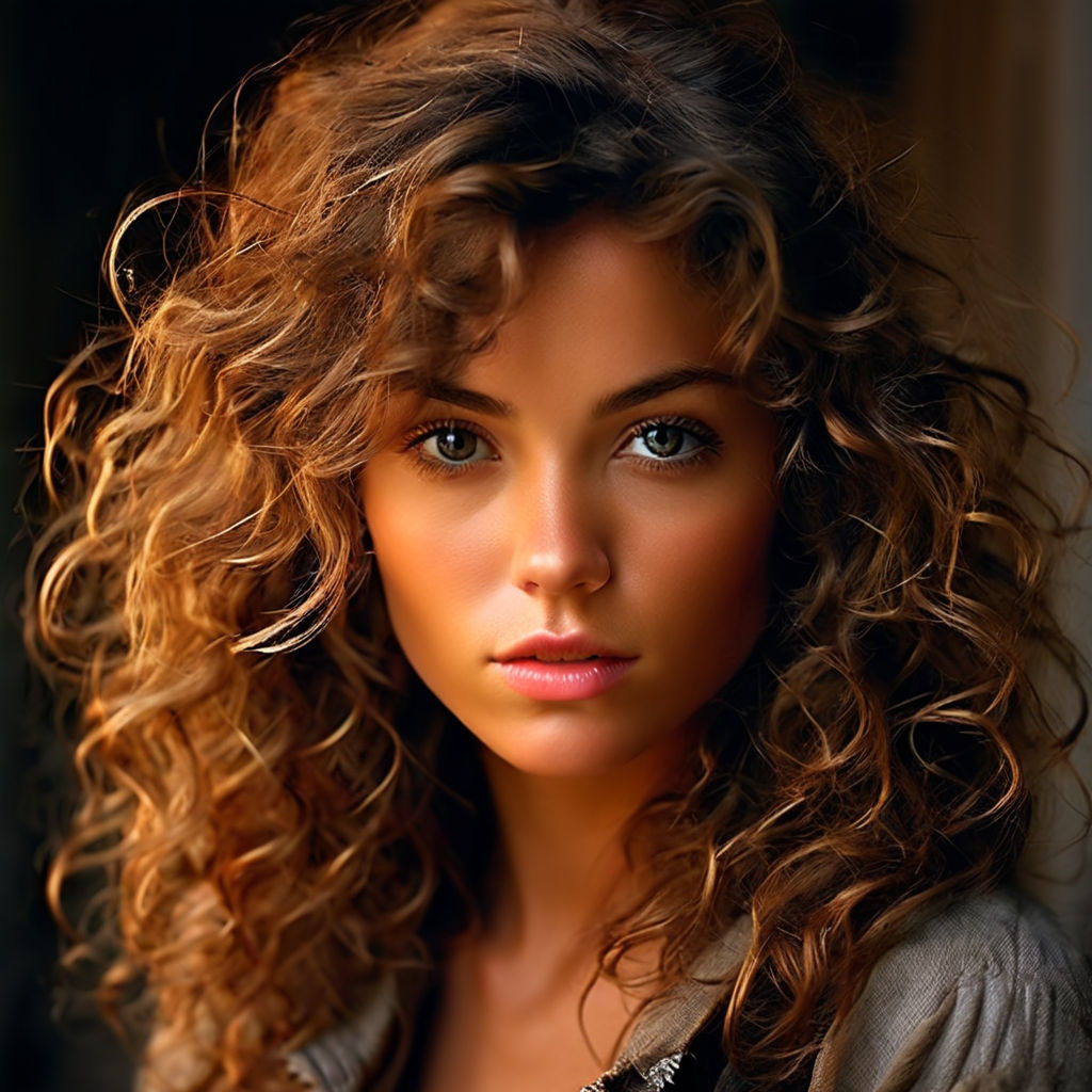 curly brown hair