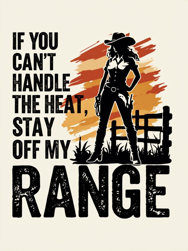 Bold Retro Cowgirl Silhouette with Western Quote T-shirt