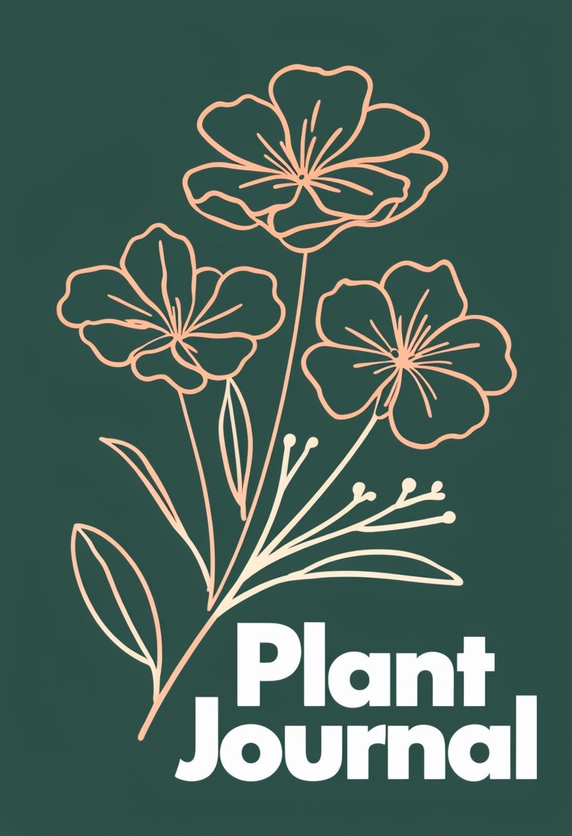 Elegant Minimalist Plant Journal Cover Art Design EBook Cover