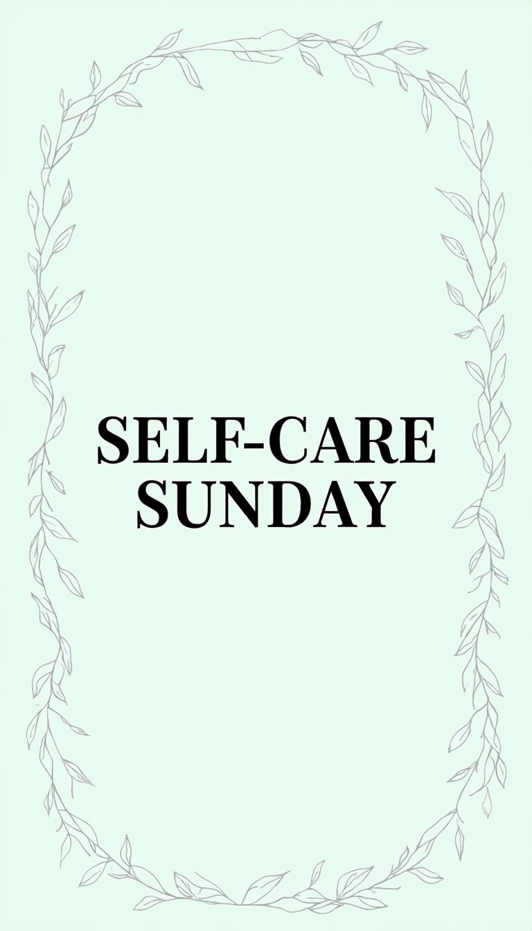 Self-Care Sunday Minimalist Reminder Art for Relaxation