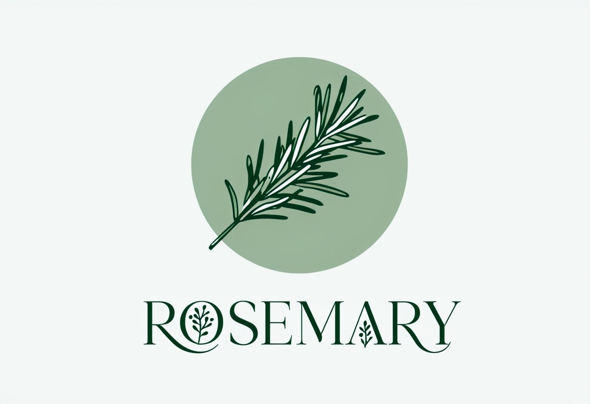 Elegant Minimalist Rosemary Leaf Logo Design