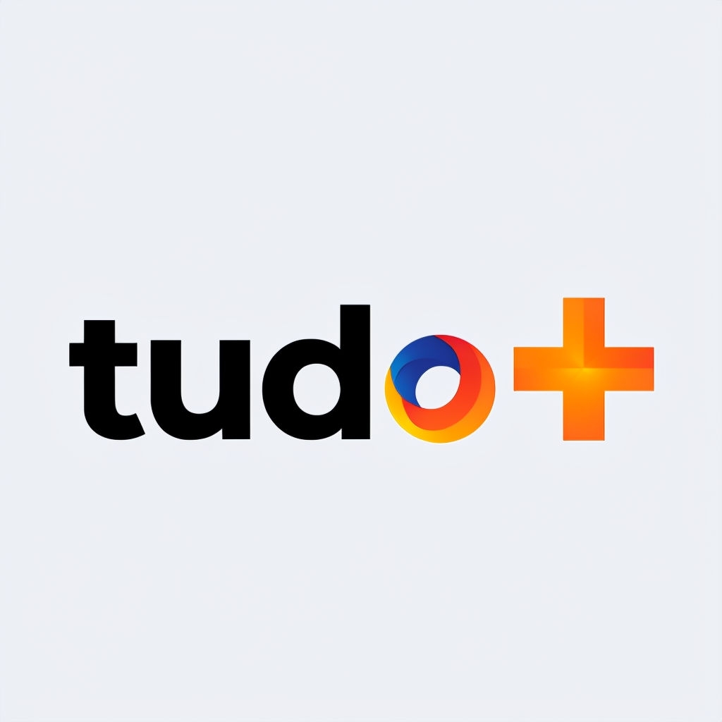 Modern Minimalist tudo+ Logo Design with Colorful Elements