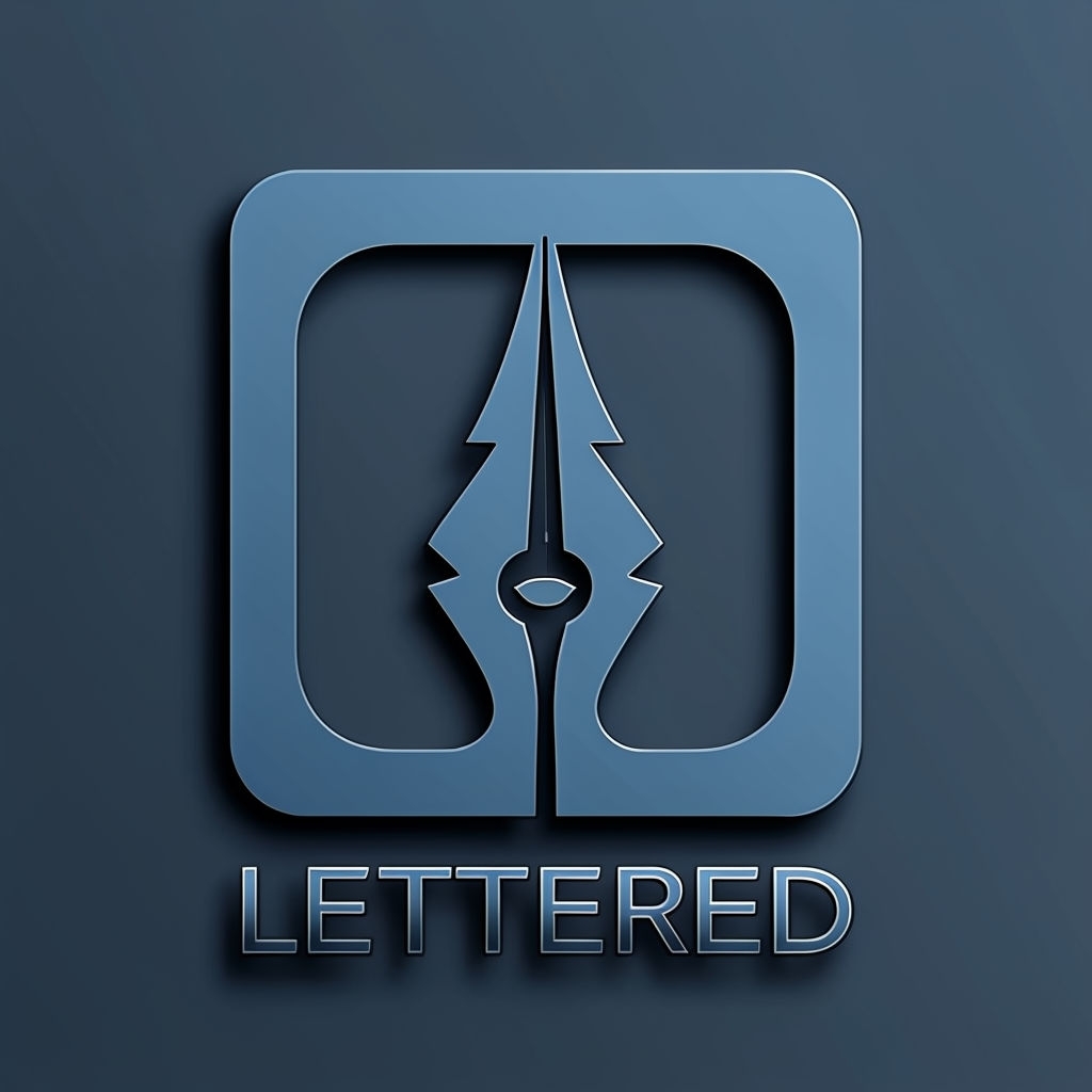 Modern Minimalist Lettered Logo Design in Steel Blue