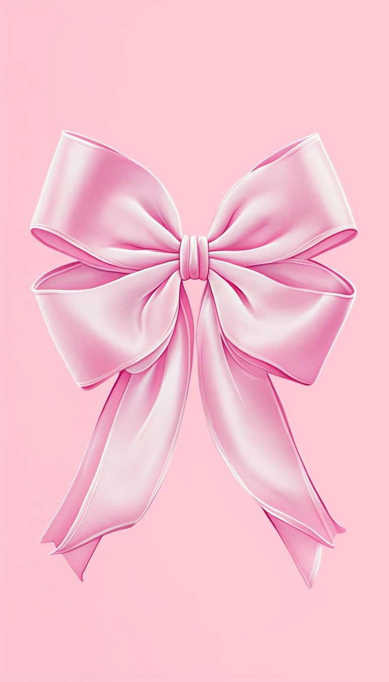 Elegant Pale Pink Bow Digital Illustration Phone Case Cover