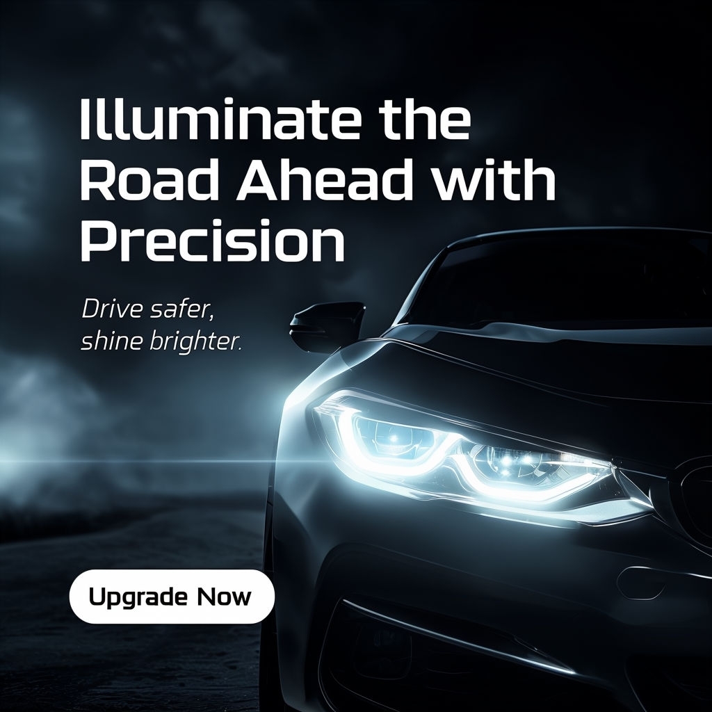 Sleek High-Performance Car Headlights Advertisement Social Media Post